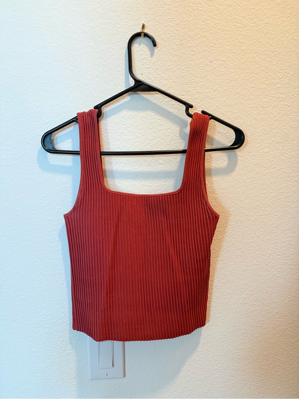 Madewell Square-neck Ribbed Tank in rust